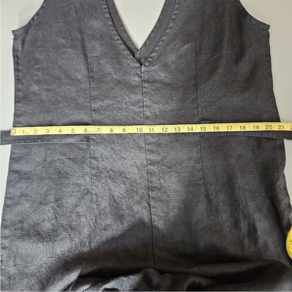 Elizabeth Suzann Jumpsuit Tall Large Women's Mara Black 100% Linen Minimalist - Picture 7 of 14